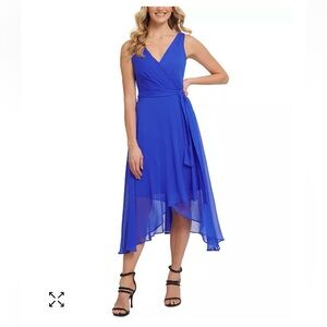 DKNY Faux-Wrap Chiffon Dress Size 12